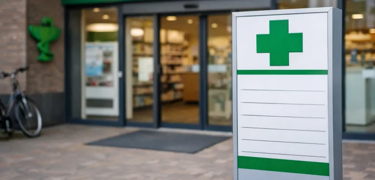 Gevel van een apotheek in Heerenveen