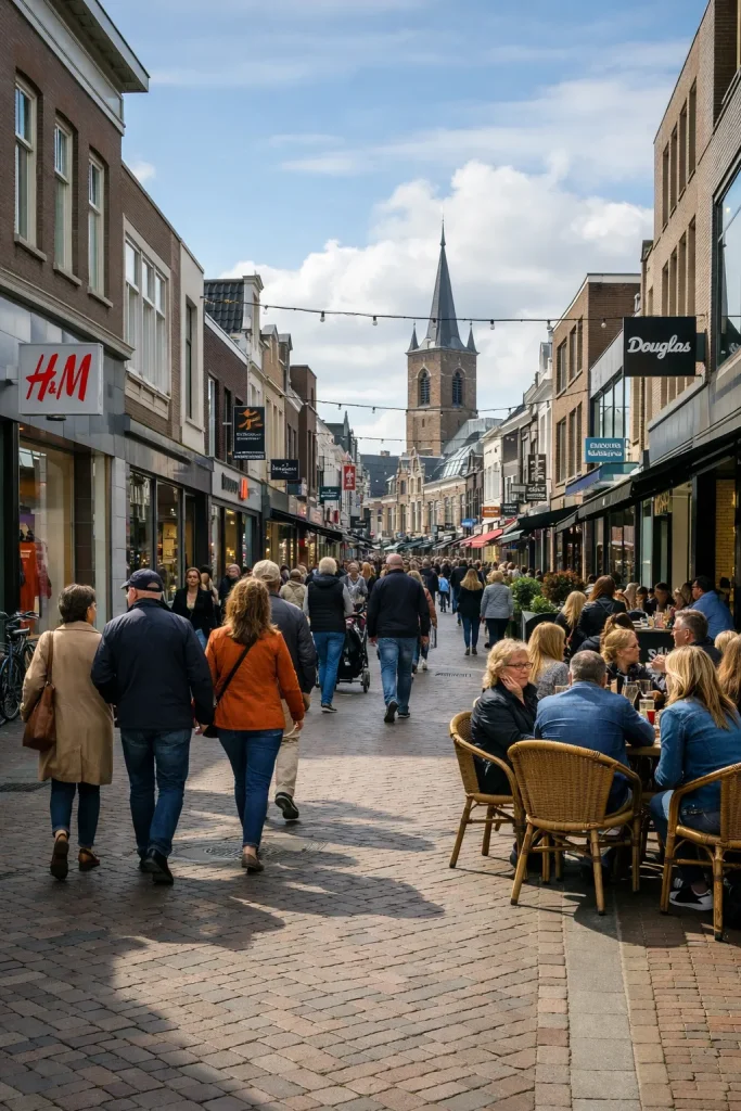 Winkelstraat in Heerenveen op zondag