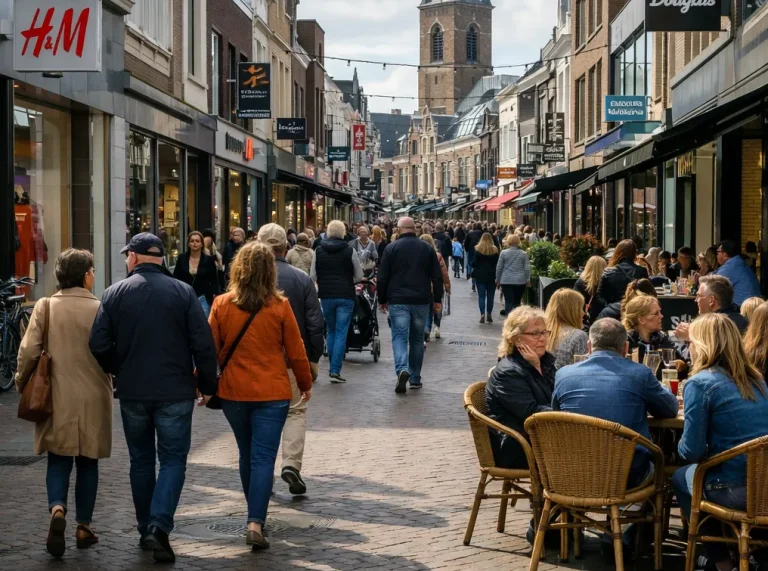 Winkelstraat in Heerenveen op zondag