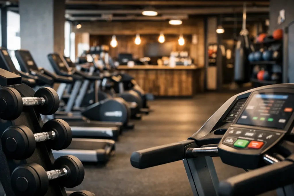 Moderne sportschool met fitnessapparatuur in Heerenveen